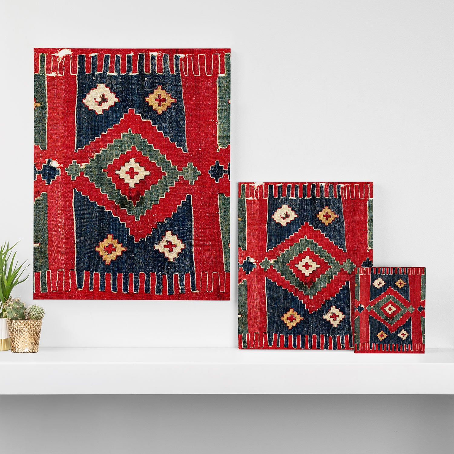 Yüncü  Antique Balikesir Turkish Kilim Print Canvas Print Gallery Image 3
