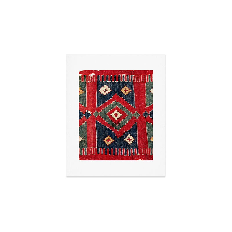 Yüncü  Antique Balikesir Turkish Kilim Print Art Print Gallery Image 1