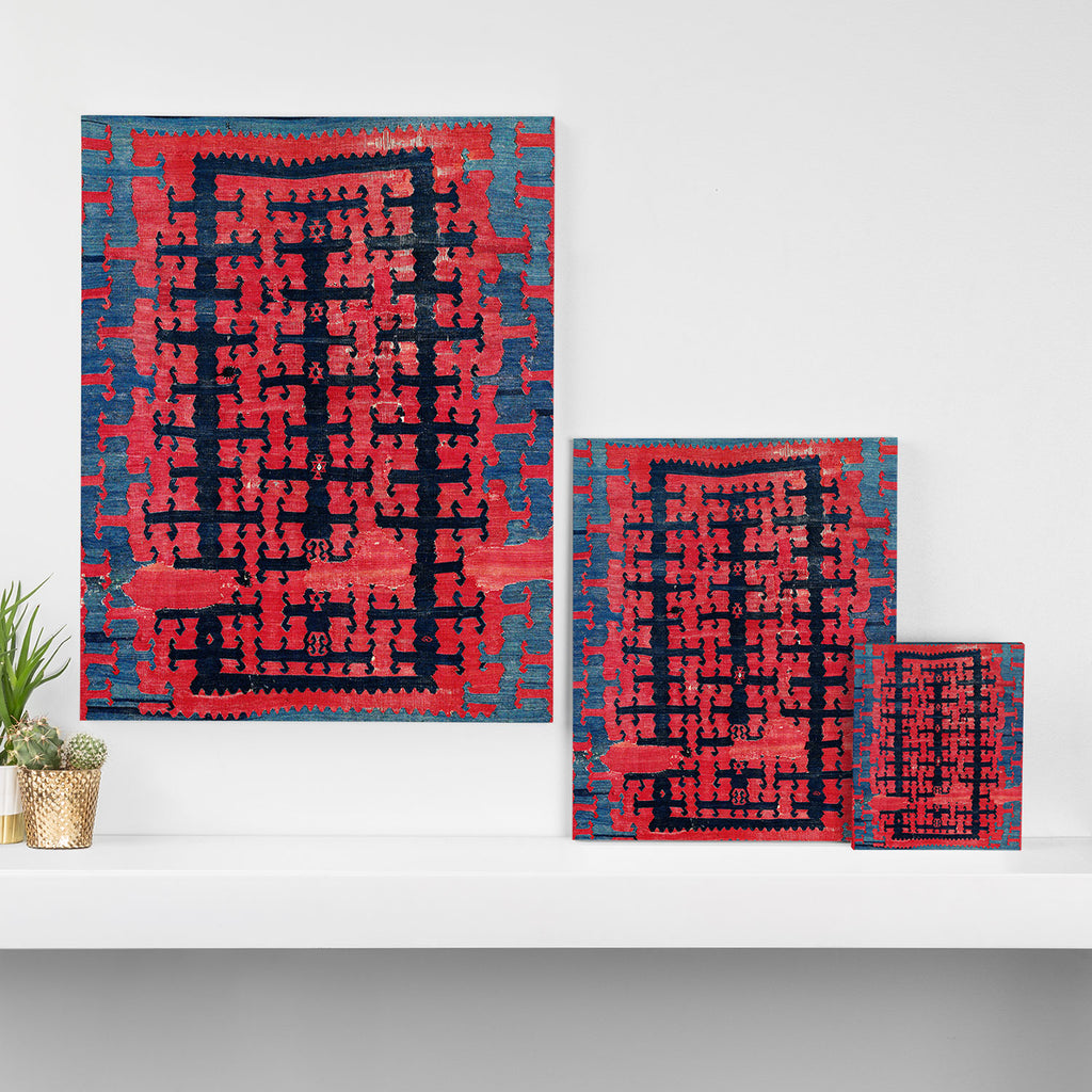 Yüncü  Antique Turkish Balikesir Kilim Rug Print Canvas Print Gallery Image 3