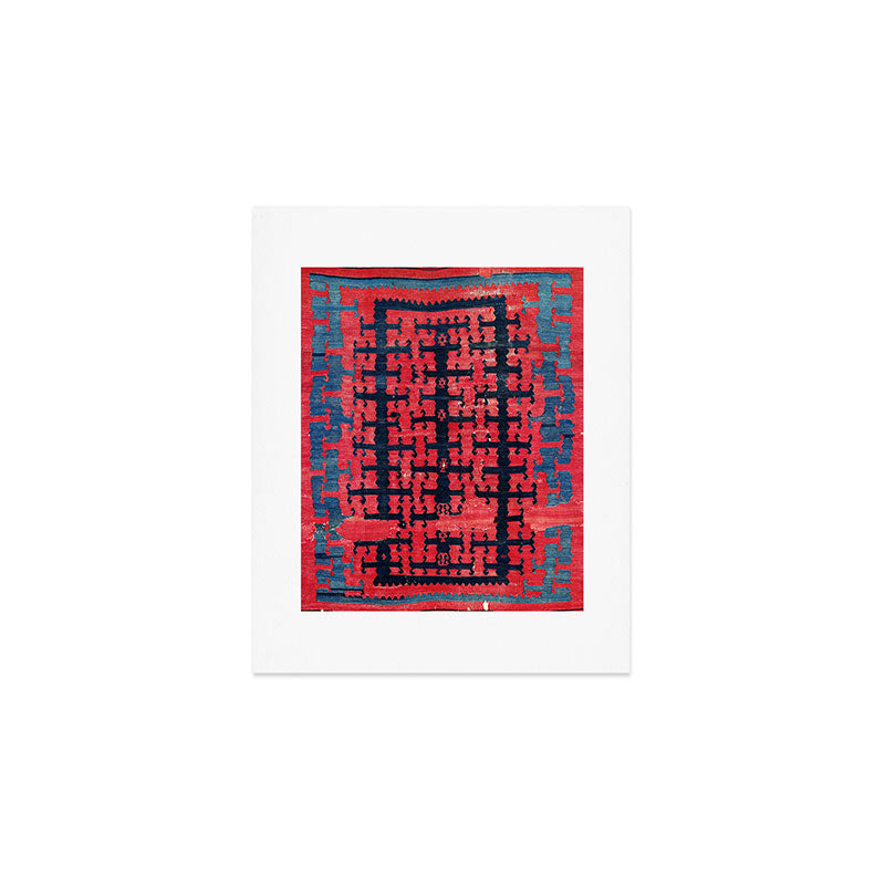 Yüncü  Antique Turkish Balikesir Kilim Rug Print Art Print Gallery Image 1