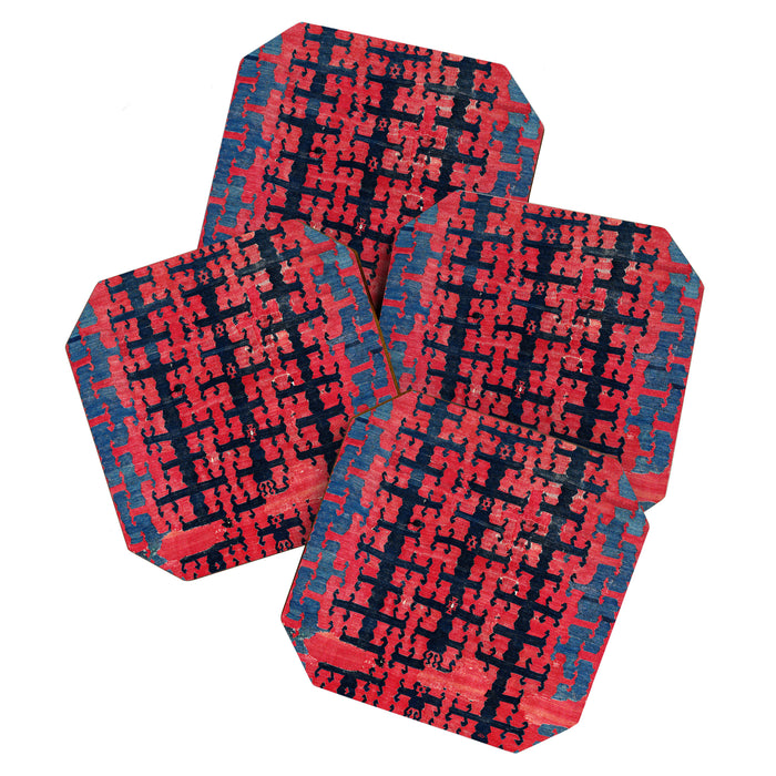 Yüncü  Antique Turkish Balikesir Kilim Rug Print Coaster Gallery Image 1