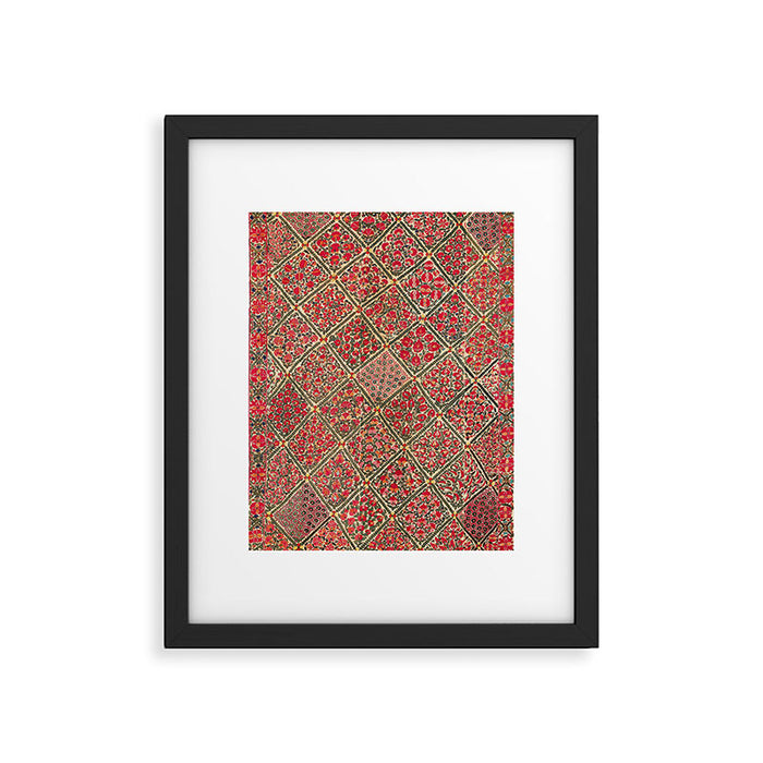 Zarafshan Suzani Uzbekistan Embroidery Print Framed Art Print Gallery Image 1