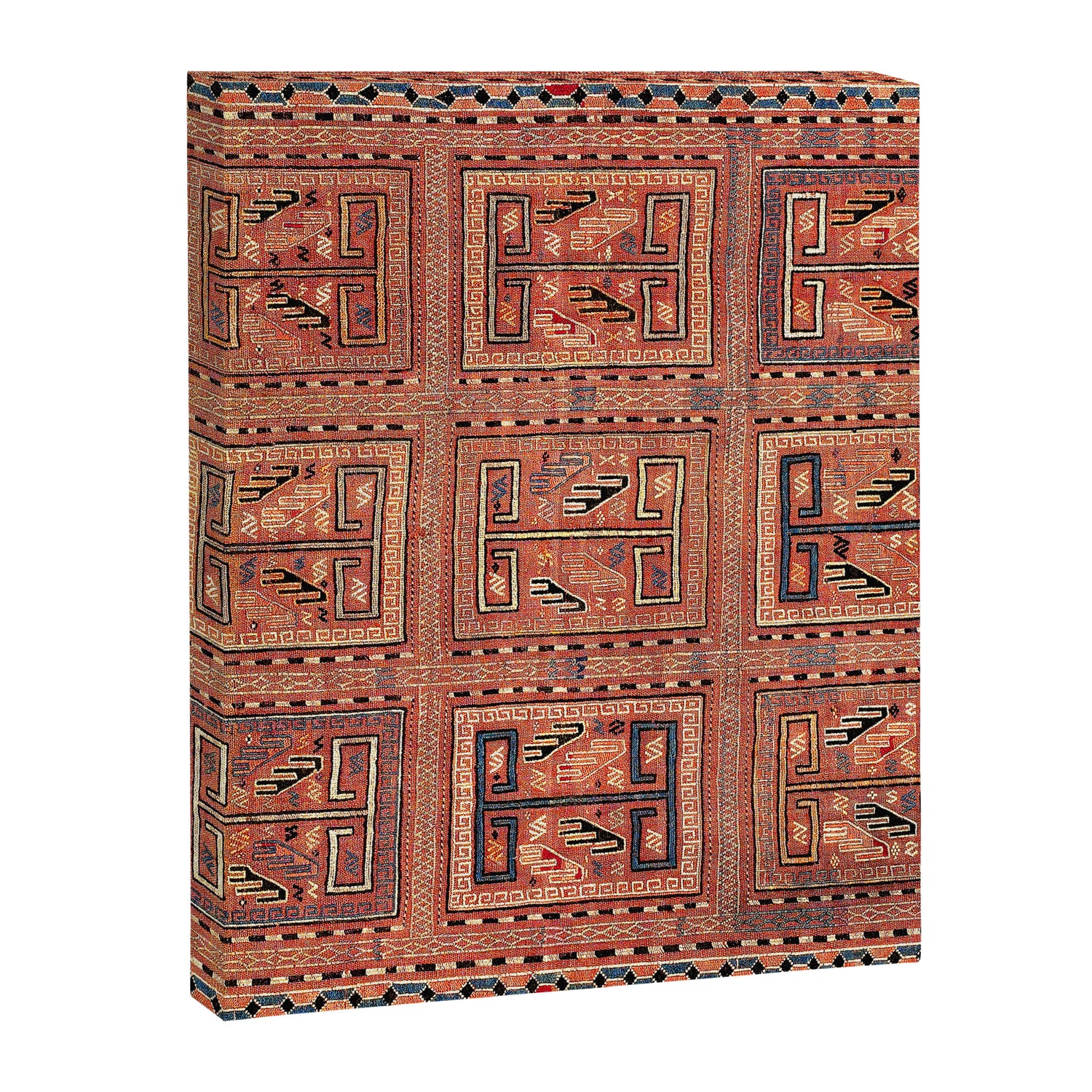 Zili South Caucasus Azerbaijan Antique Flatweave Rug Print Canvas Print Gallery Image 3