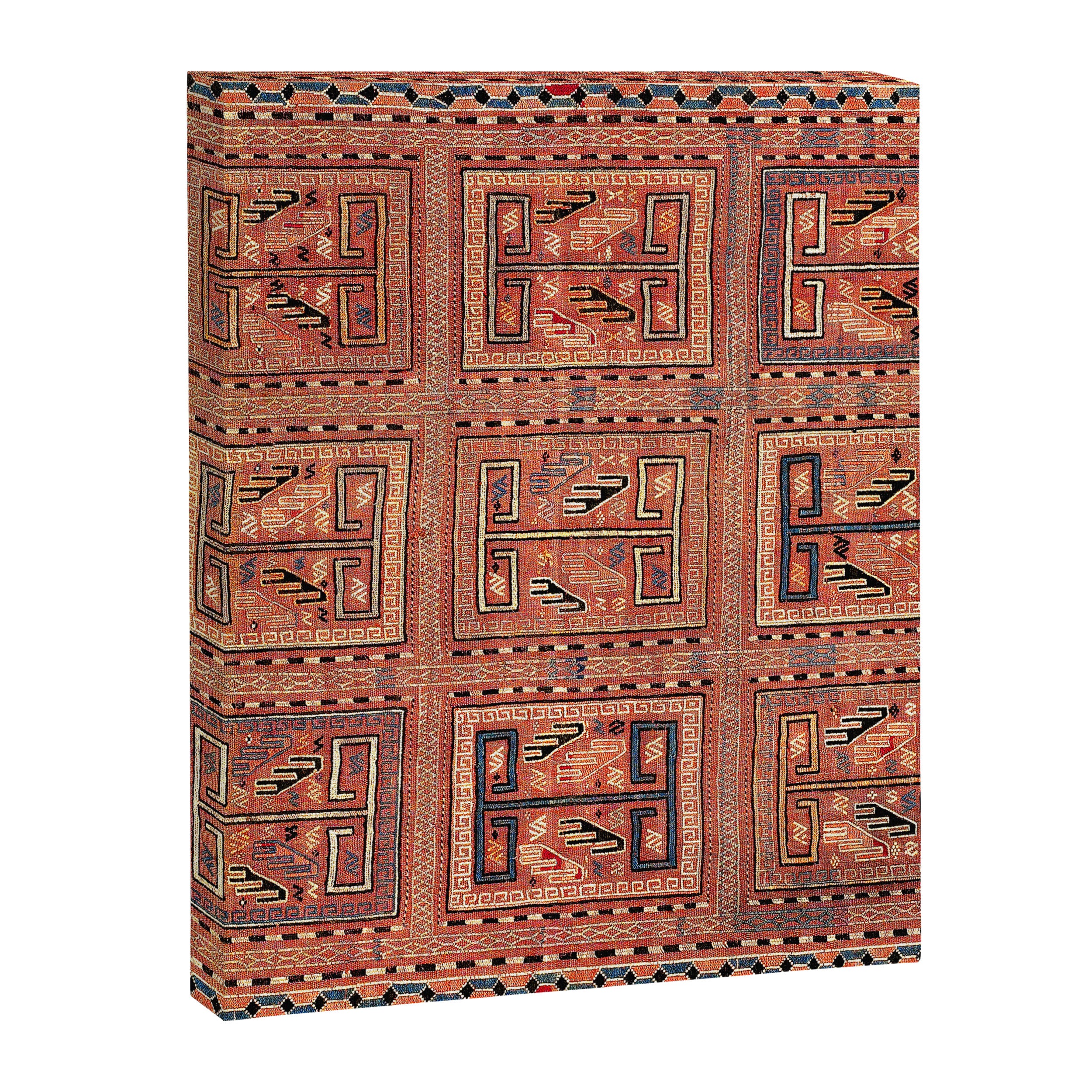 Zili South Caucasus Azerbaijan Antique Flatweave Rug Print Canvas Print Gallery Image 3