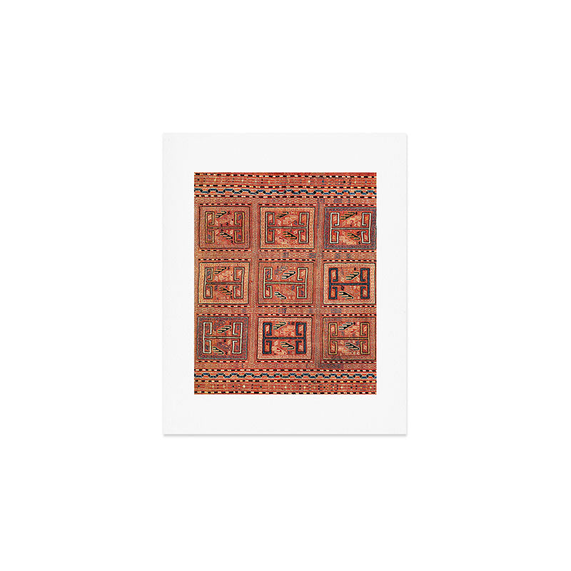 Zili South Caucasus Azerbaijan Antique Flatweave Rug Print Art Print Gallery Image 1