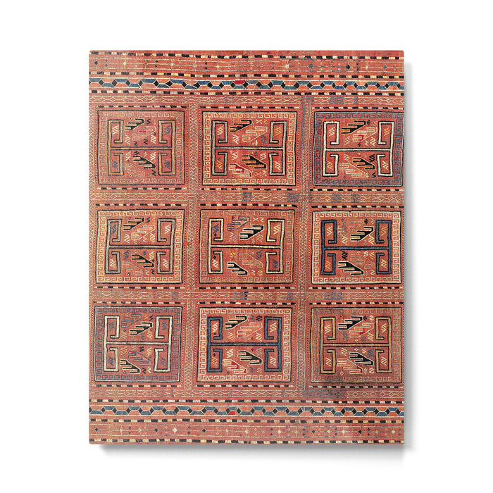 Zili South Caucasus Azerbaijan Antique Flatweave Rug Print Metal Print Gallery Image 1