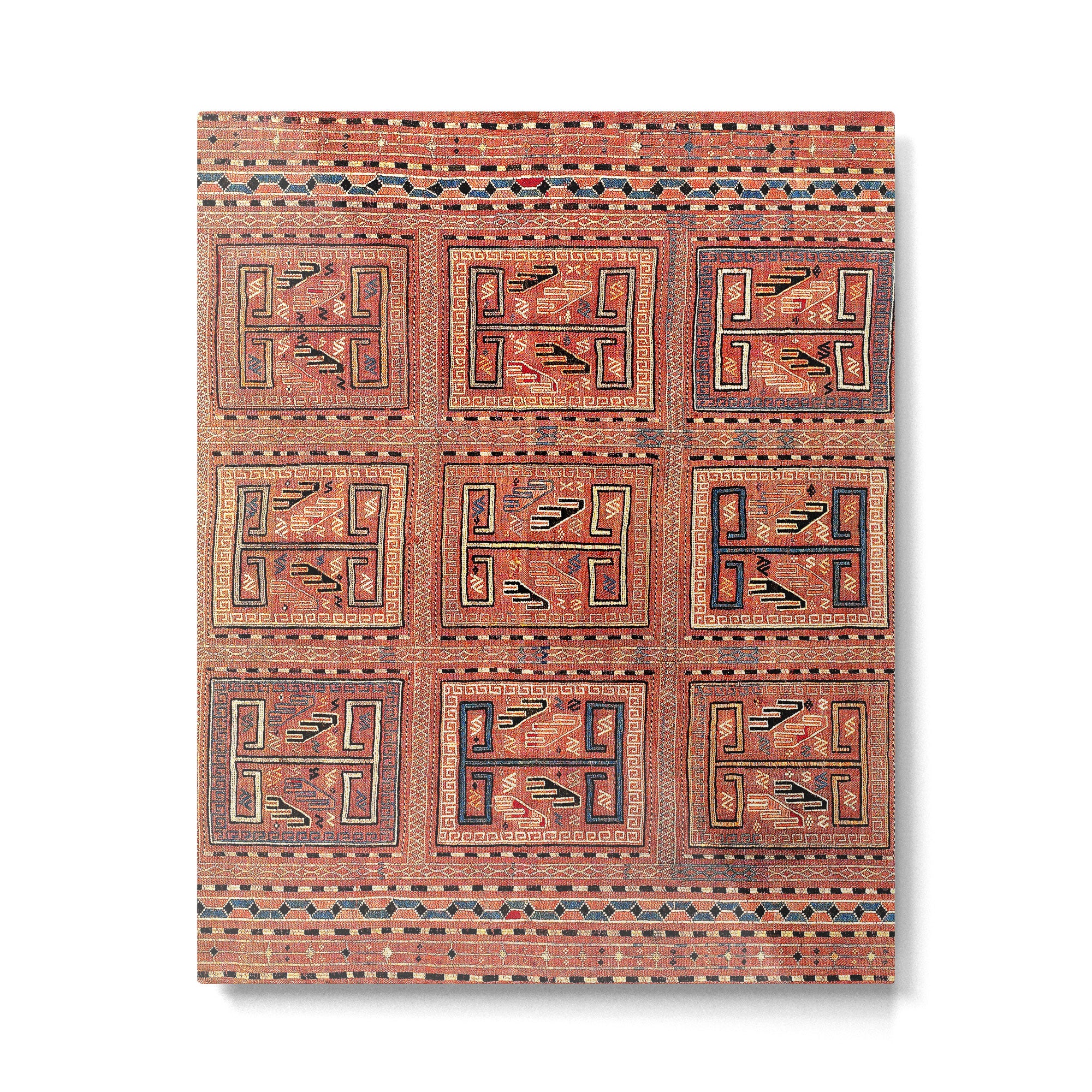 Zili South Caucasus Azerbaijan Antique Flatweave Rug Print Metal Print Gallery Image 4