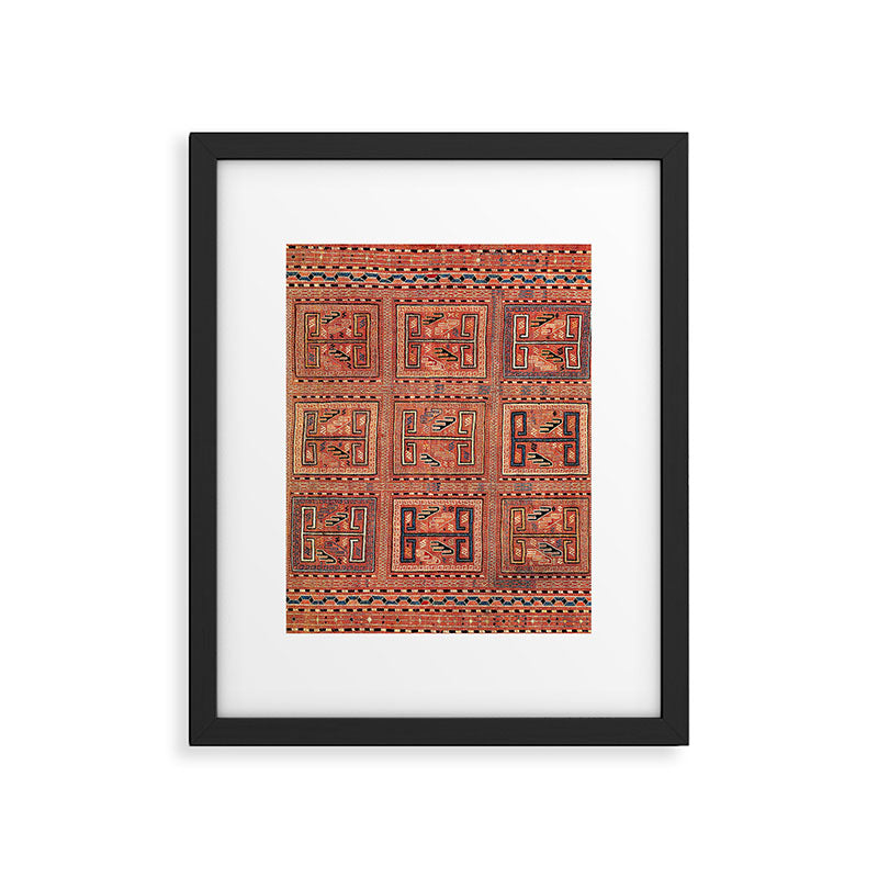 Zili South Caucasus Azerbaijan Antique Flatweave Rug Print Framed Art Print Gallery Image 4