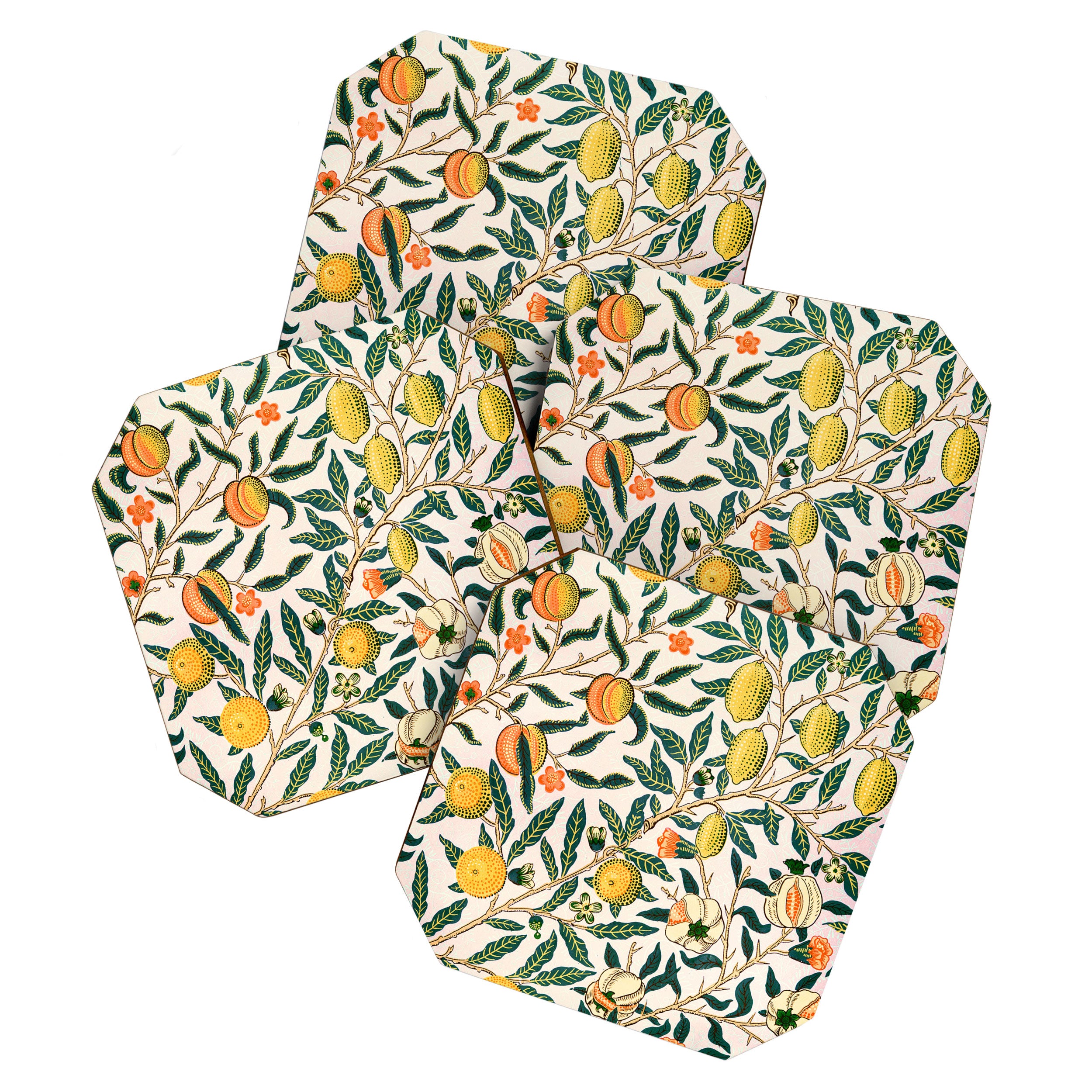 Lemon tree pattern vintage William Morris print Coaster Gallery Image 1