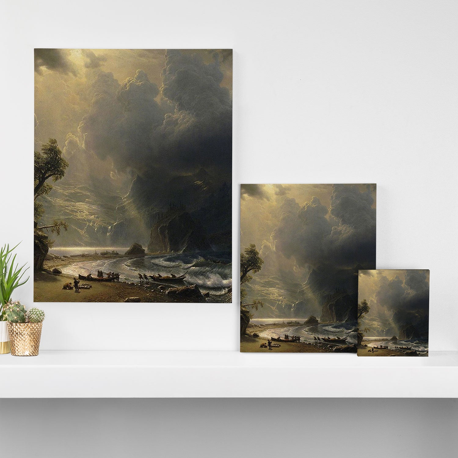 Puget Sound on the Pacific Coast (1870) - Albert Bierstadt Canvas Print Gallery Image 3