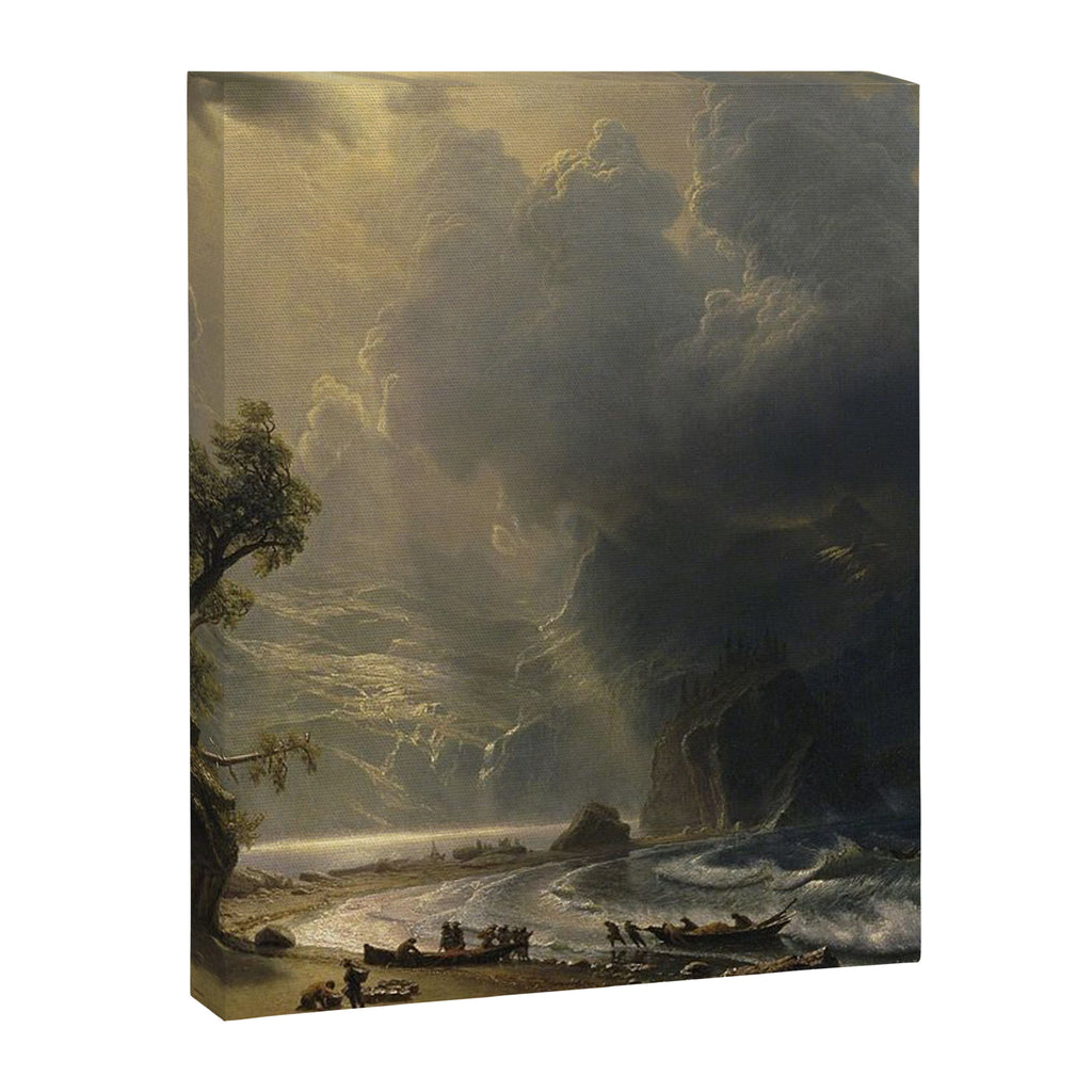 Puget Sound on the Pacific Coast (1870) - Albert Bierstadt Canvas Print Gallery Image 6