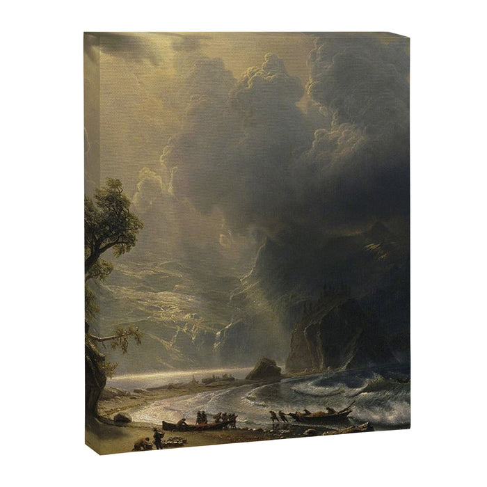Puget Sound on the Pacific Coast (1870) - Albert Bierstadt Canvas Print Gallery Image 1