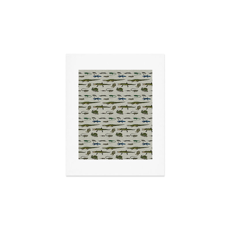 Reptiles vintage pattern Art Print Gallery Image 1