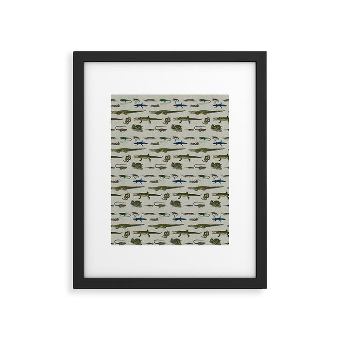 Reptiles vintage pattern Framed Art Print Gallery Image 1