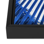 Blue Palm Leaf Framed Canvas Print Gallery Image 3