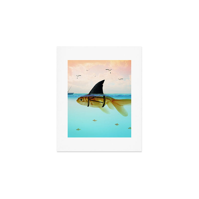 goldfish with a shark fin Art Print Gallery Image 1