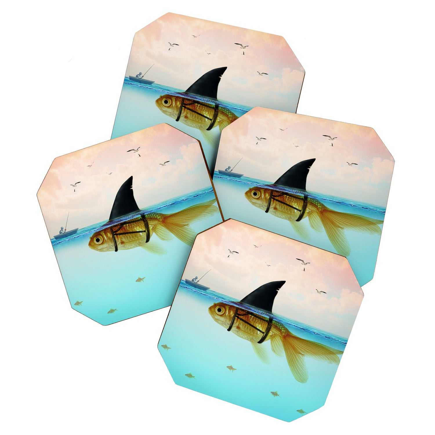 goldfish with a shark fin Coaster Gallery Image 1