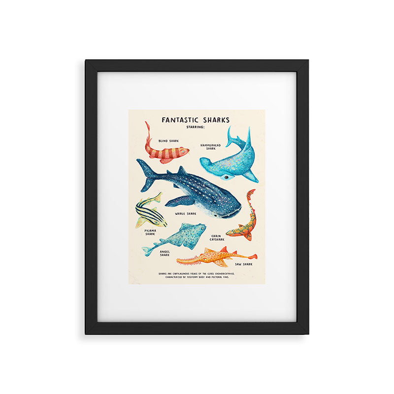 FANTASTIC SHARKS Framed Art Print Gallery Image 5