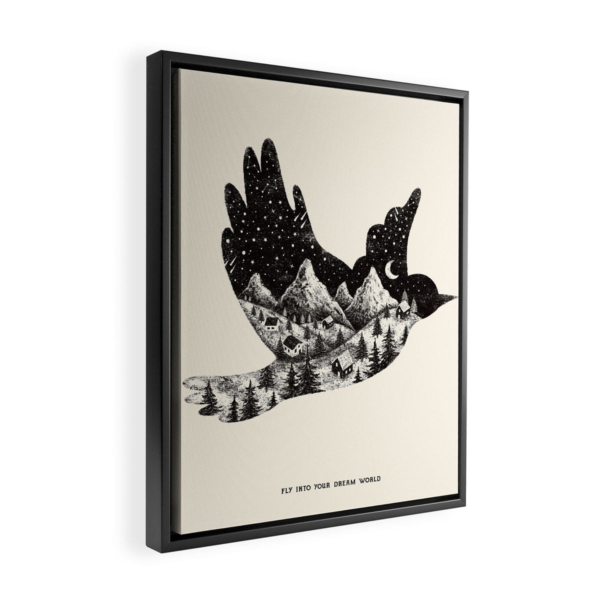 FLY INTO YOUR DREAM WORLD Framed Canvas Print Gallery Image 2