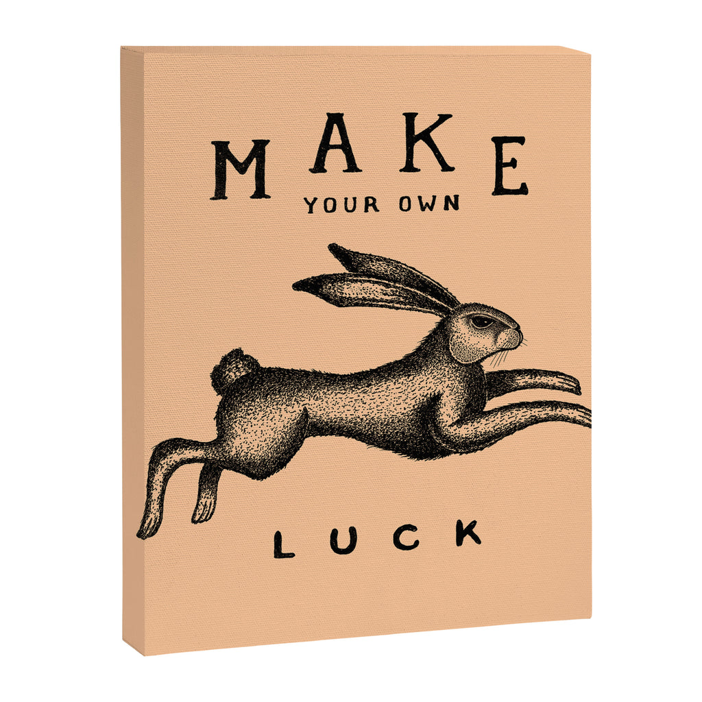 MAKE YOUR OWN LUCK (Coral) Canvas Print Gallery Image 6