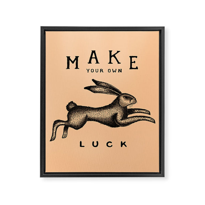 MAKE YOUR OWN LUCK (Coral) Framed Canvas Print Gallery Image 1