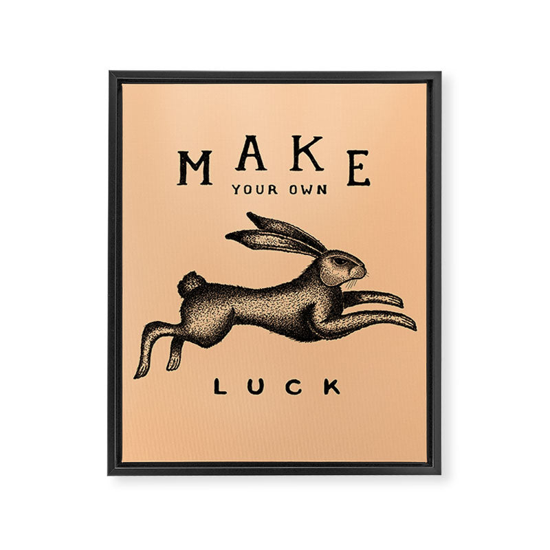 MAKE YOUR OWN LUCK (Coral) Framed Canvas Print Gallery Image 6