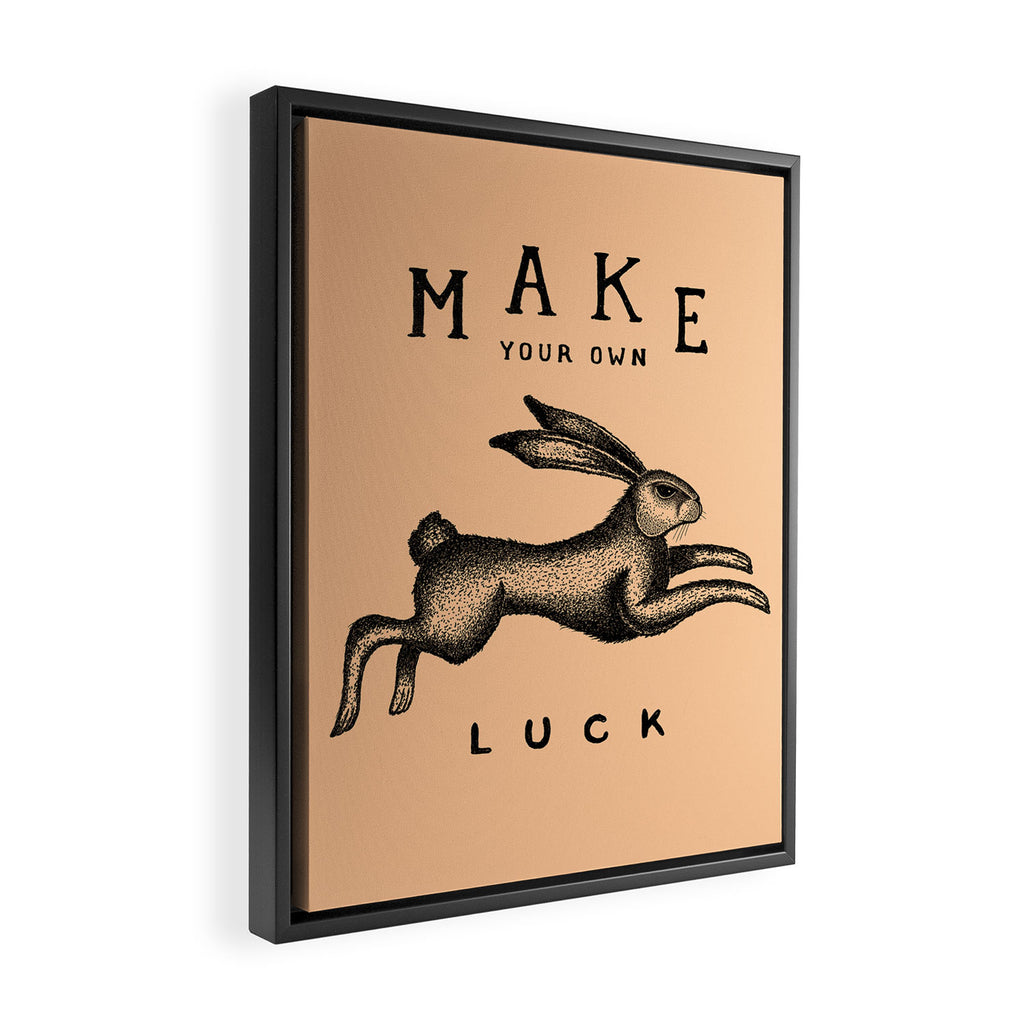 MAKE YOUR OWN LUCK (Coral) Framed Canvas Print Gallery Image 2