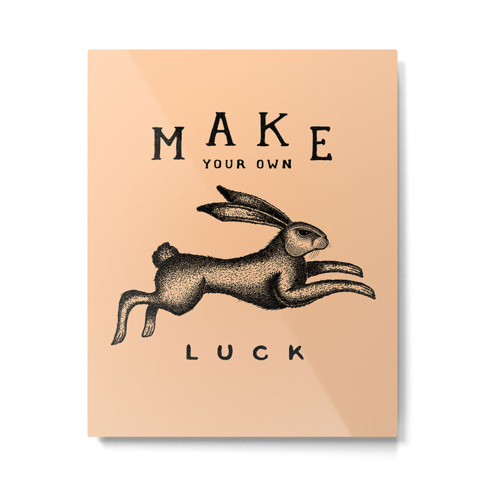 MAKE YOUR OWN LUCK (Coral) Metal Print Gallery Image 1