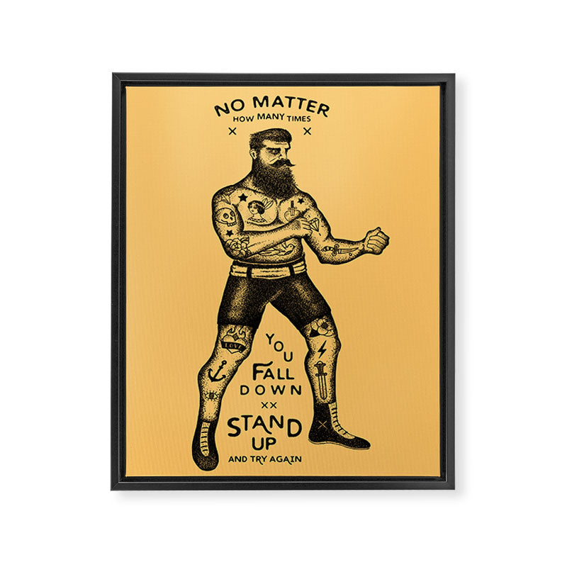 STAND UP AND TRY AGAIN Framed Canvas Print Gallery Image 3