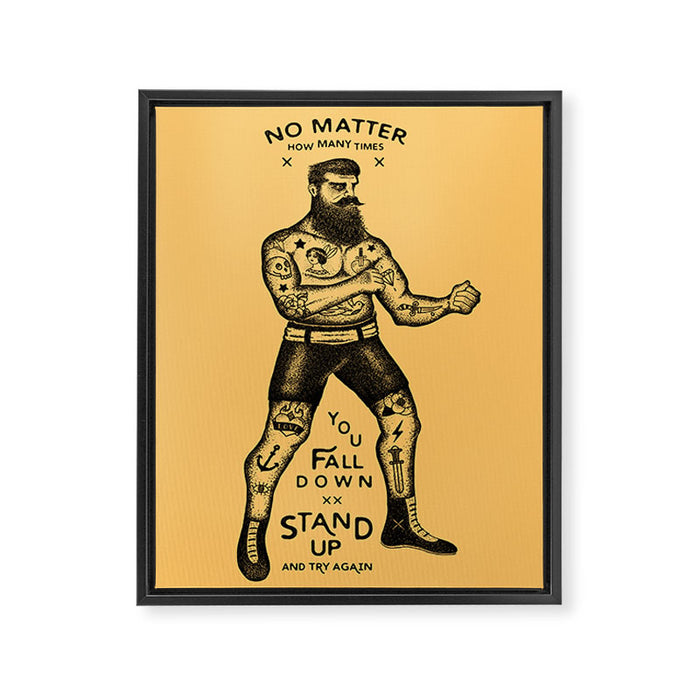 STAND UP AND TRY AGAIN Framed Canvas Print Gallery Image 1