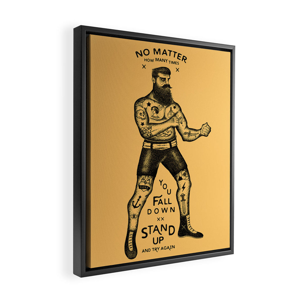 STAND UP AND TRY AGAIN Framed Canvas Print Gallery Image 2