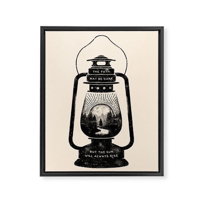 THE PATH MAY BE DARK BUT THE SUN WILL ALWAYS RISE Framed Canvas Print Gallery Image 1