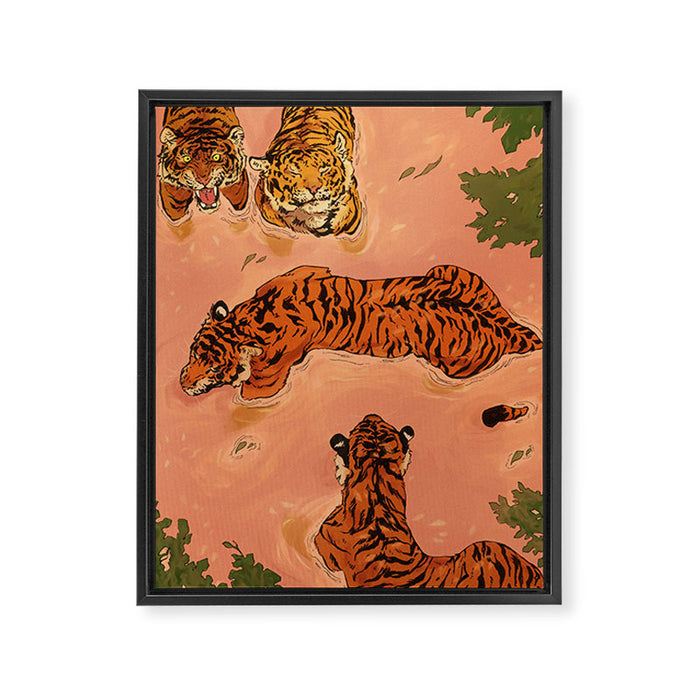 Tiger Beach Framed Canvas Print Gallery Image 1