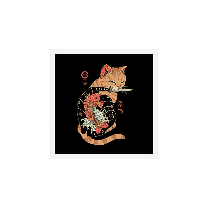 Carp Tattooed Cat Art Print Gallery Image 1