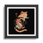 Carp Tattooed Cat Framed Art Print Gallery Image 1