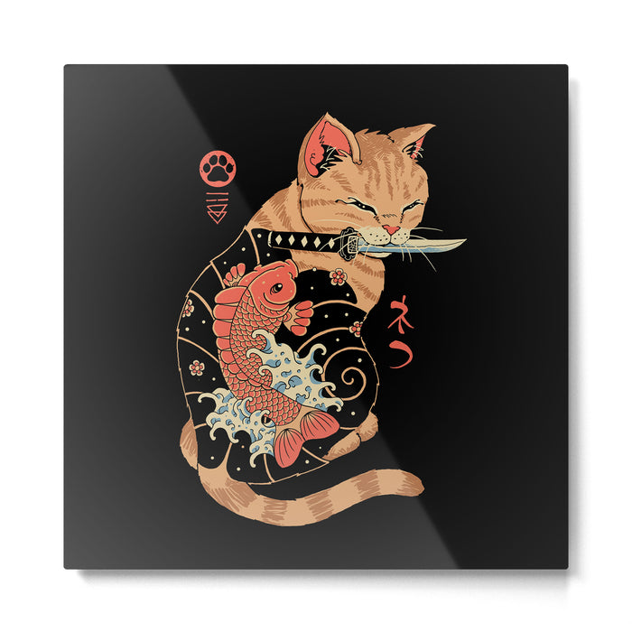 Carp Tattooed Cat Metal Print Gallery Image 1