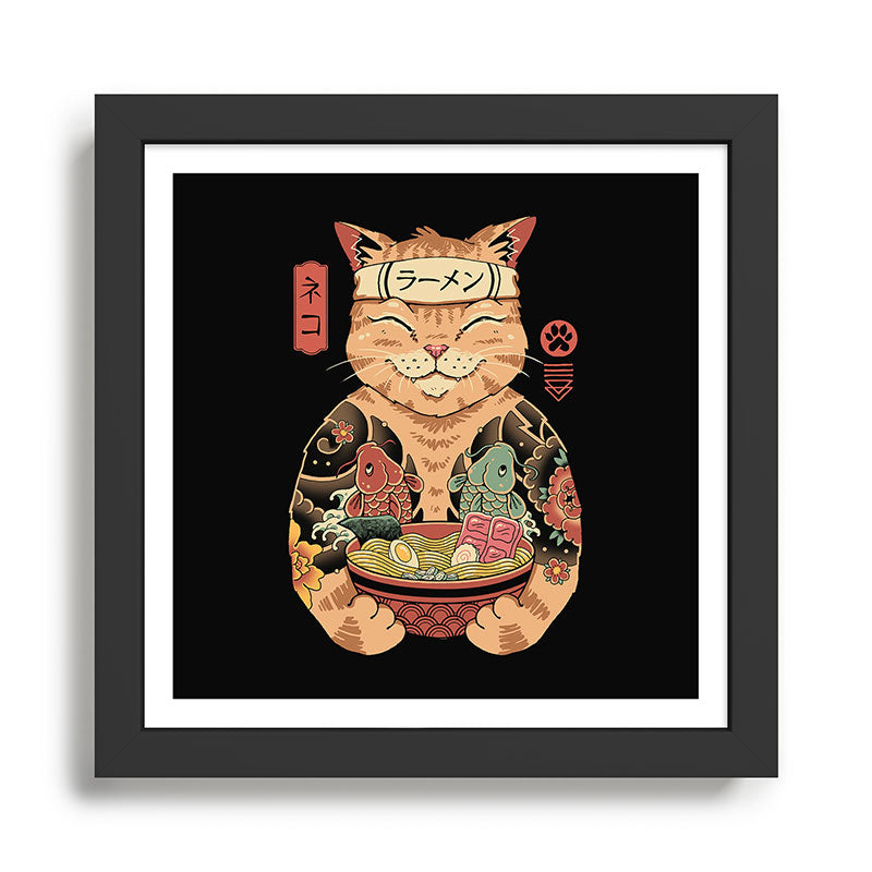 Cat Ramen Framed Art Print Gallery Image 1