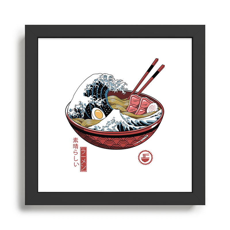 Great Ramen Wave White Framed Art Print Gallery Image 1
