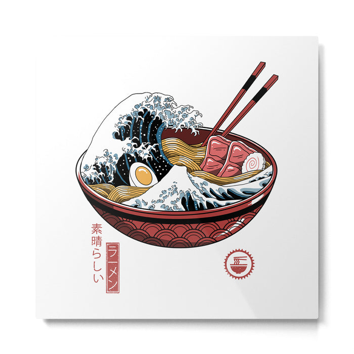 Great Ramen Wave White Metal Print Gallery Image 1