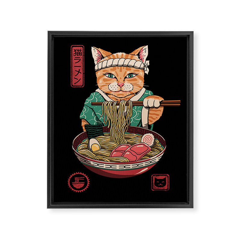 Neko Ramen Framed Canvas Print Gallery Image 8