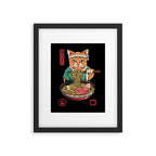 Neko Ramen Framed Art Print Gallery Image 6