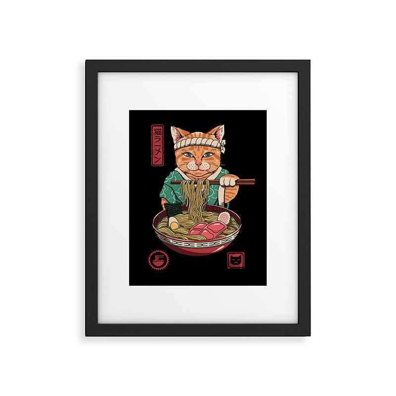 Neko Ramen Framed Art Print Gallery Image 6