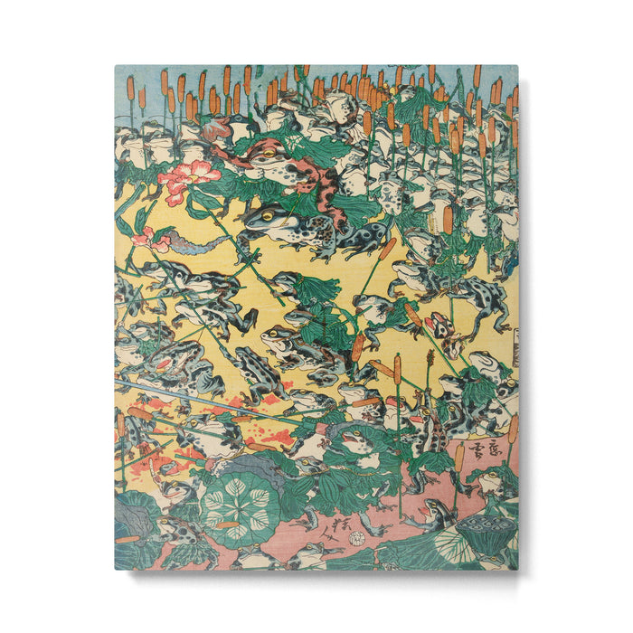 Fashionable Battle of Frogs by Kawanabe Kyosai, 1864 Metal Print Gallery Image 1