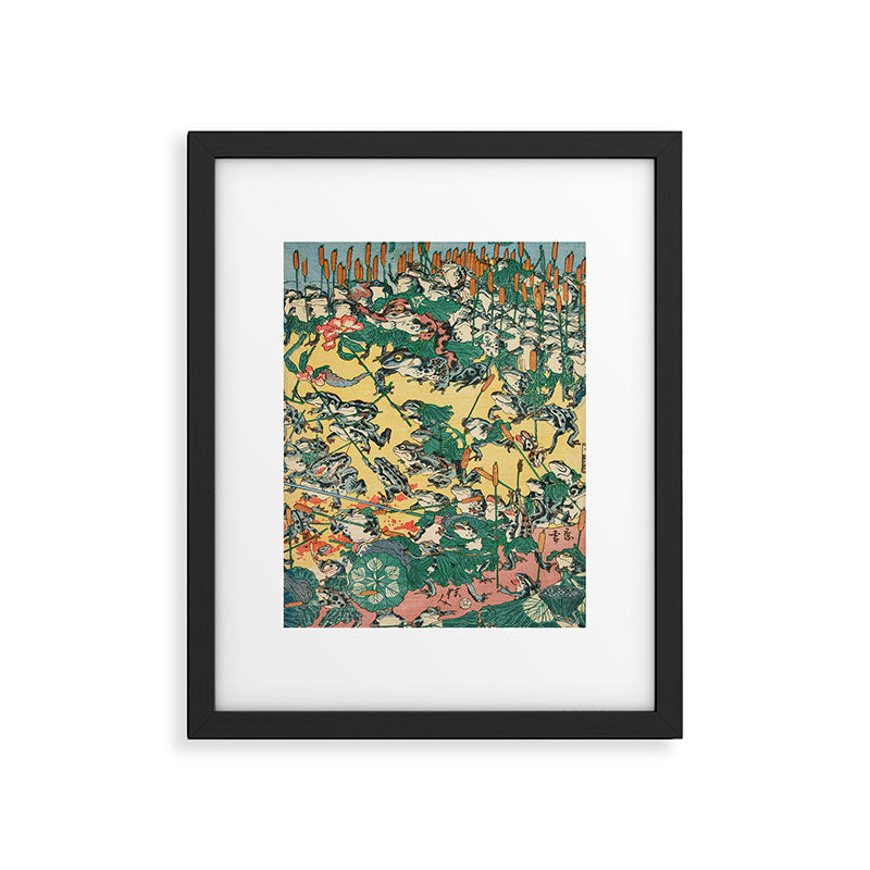 Fashionable Battle of Frogs by Kawanabe Kyosai, 1864 Framed Art Print Gallery Image 5