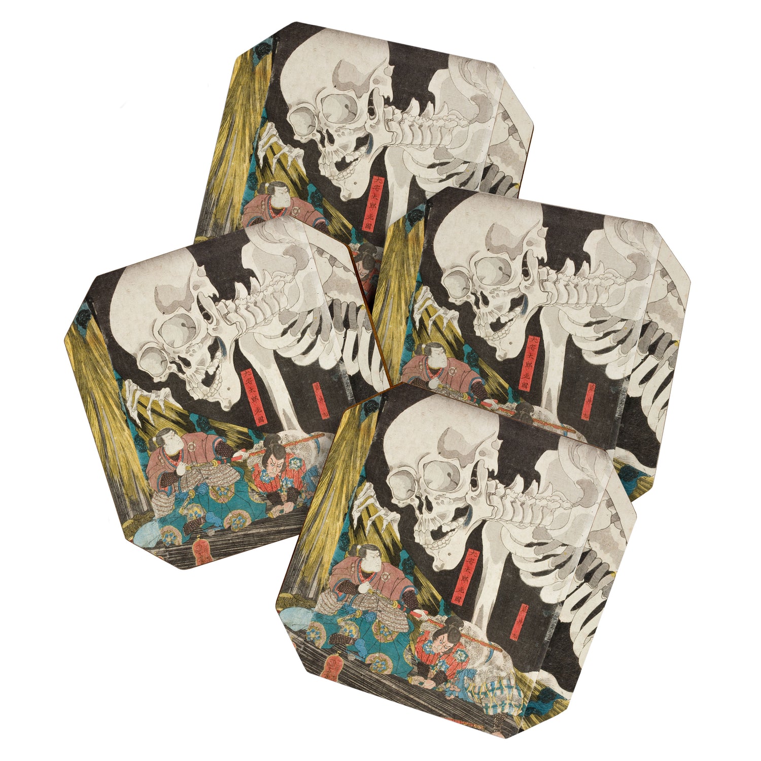 Takiyasha the Witch and the Skeleton Spectre, Utagawa Kuniyoshi, 1844 Coaster Gallery Image 1