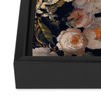 Antique Botanical Peach Roses And Chamomile Midnight Garden Framed Canvas Print Gallery Image 3