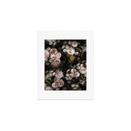 Antique Botanical Roses And  Chamomile Midnight Garden Art Print Gallery Image 1
