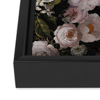 Antique Botanical Roses And  Chamomile Midnight Garden Framed Canvas Print Gallery Image 3