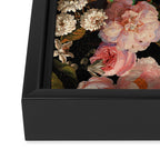 Antique Botanical Shiny Peach Roses And Chamomile Midnight Garden 2 Framed Canvas Print Gallery Image 3