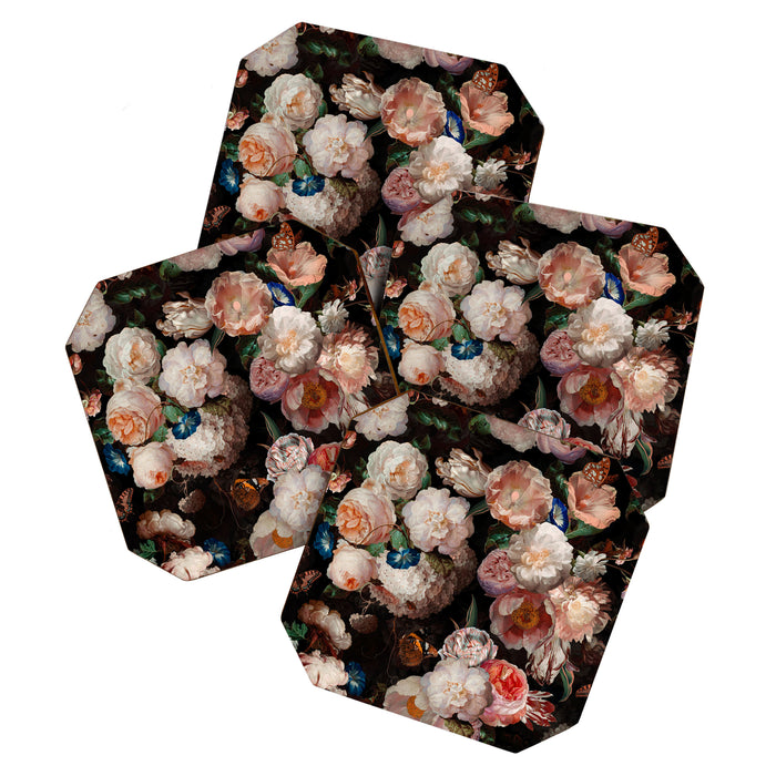 Baroque Flemish Rose Flowers Night Garden Coaster Gallery Image 1